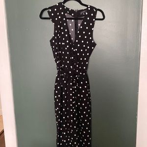 Black and white polka dot jumpsuit